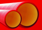 Труба двустенная жесткая DKC для кабельной канализации SN8 д160мм,цвет красный 6м