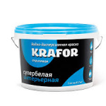 Краска Krafor ВД интер.супербелая 3кг (син.)
