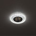 Светильник точечный Эра DK LD1 WH декор со светодиодной подсветкой (50W/MR16/3W/12/220V) Прозрачный