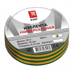 Изолента ЭКФ класс В (общего применения) (0,13х15мм) (20м.) желто-зеленая PROxima