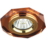 Светильник точечный Эра DK 5 GD/BR декор "стекло многогранник" (50W/GU5.3/12/220V) коричн./золото